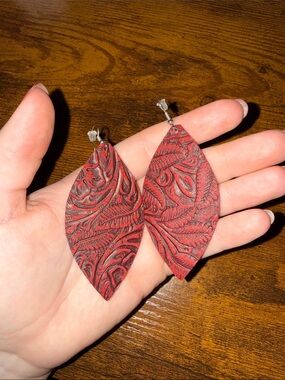 Handmade leather earrings